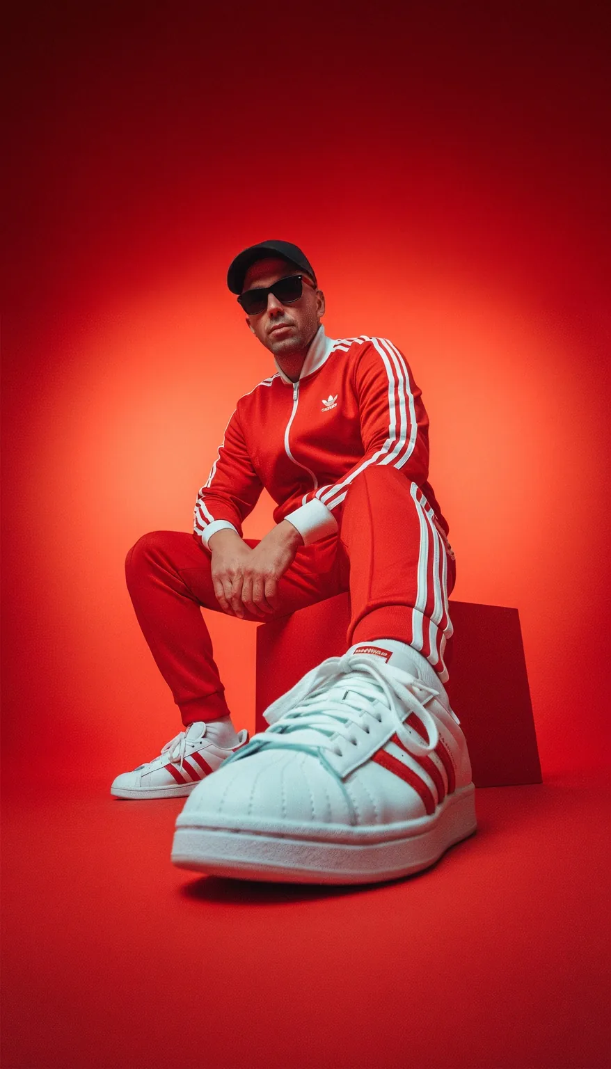 DIAZ Red Tracksuit Portrait